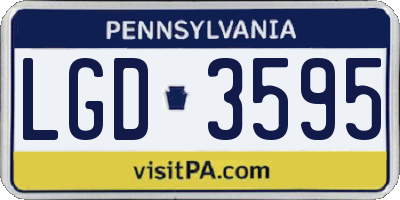 PA license plate LGD3595