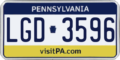 PA license plate LGD3596