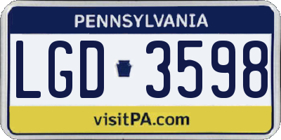 PA license plate LGD3598