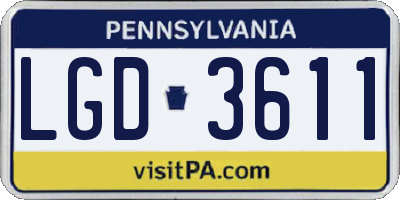 PA license plate LGD3611
