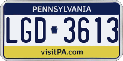 PA license plate LGD3613