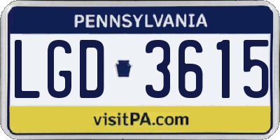 PA license plate LGD3615