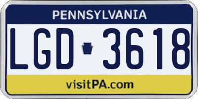 PA license plate LGD3618