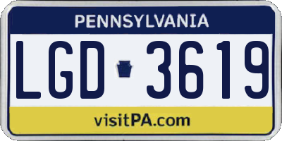 PA license plate LGD3619