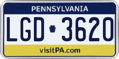 PA license plate LGD3620