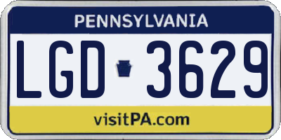 PA license plate LGD3629
