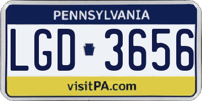 PA license plate LGD3656