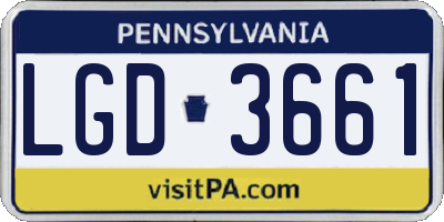 PA license plate LGD3661