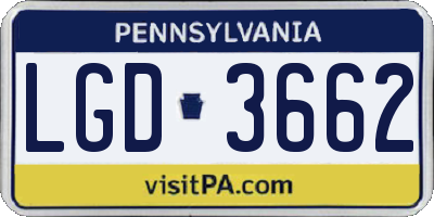 PA license plate LGD3662