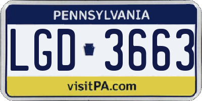 PA license plate LGD3663