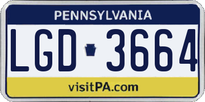 PA license plate LGD3664