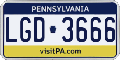 PA license plate LGD3666