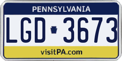 PA license plate LGD3673