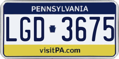 PA license plate LGD3675