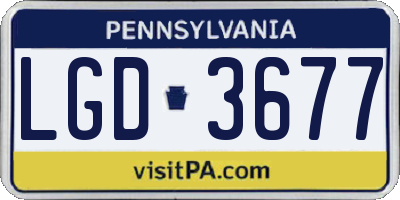 PA license plate LGD3677
