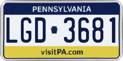 PA license plate LGD3681