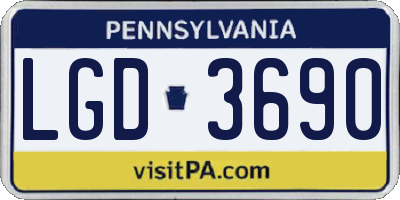 PA license plate LGD3690