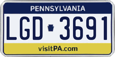 PA license plate LGD3691
