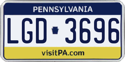 PA license plate LGD3696
