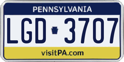 PA license plate LGD3707