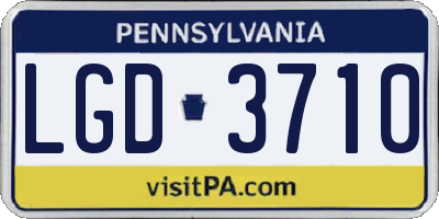 PA license plate LGD3710