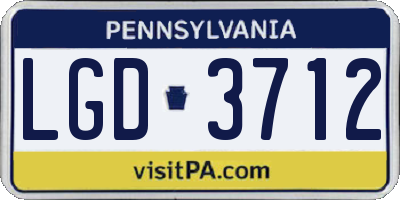 PA license plate LGD3712
