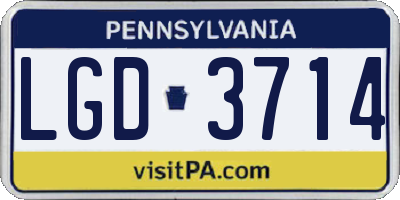 PA license plate LGD3714