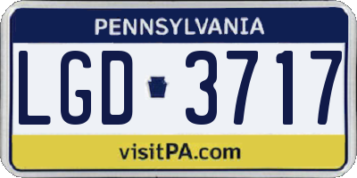 PA license plate LGD3717