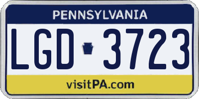 PA license plate LGD3723