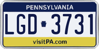 PA license plate LGD3731