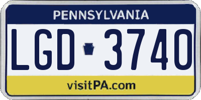 PA license plate LGD3740