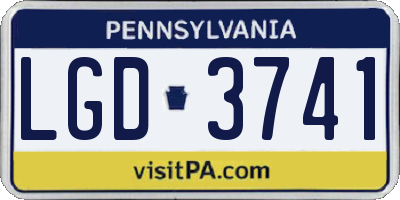 PA license plate LGD3741