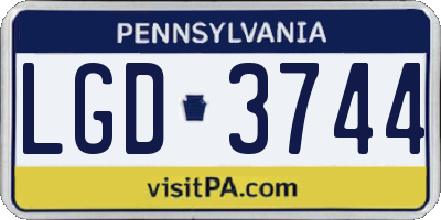 PA license plate LGD3744