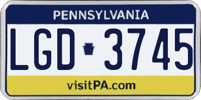 PA license plate LGD3745