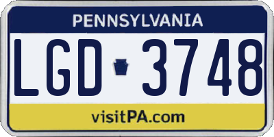 PA license plate LGD3748