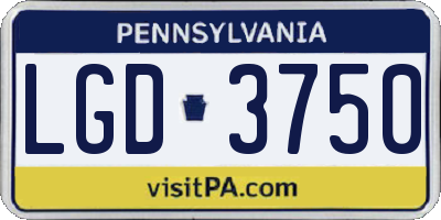PA license plate LGD3750