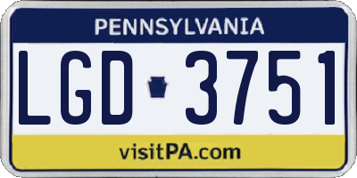 PA license plate LGD3751