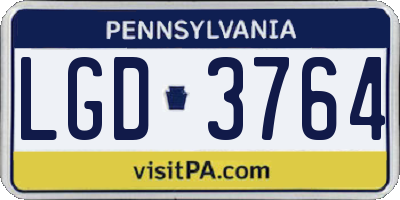 PA license plate LGD3764