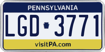 PA license plate LGD3771