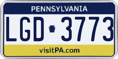 PA license plate LGD3773