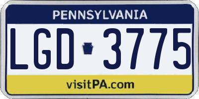 PA license plate LGD3775