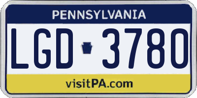 PA license plate LGD3780