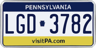 PA license plate LGD3782