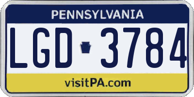 PA license plate LGD3784