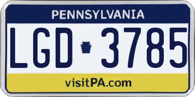 PA license plate LGD3785