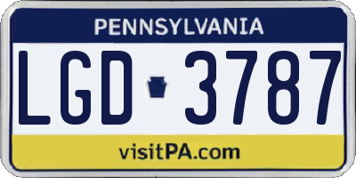 PA license plate LGD3787