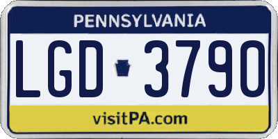 PA license plate LGD3790