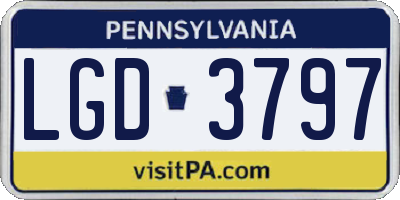 PA license plate LGD3797