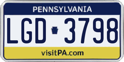 PA license plate LGD3798
