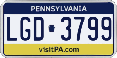 PA license plate LGD3799